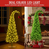 Christabelle 4ft Christmas Gremlin Tree Curved Top Red Bauble Built In Green & White LED Lights 112_HZG4