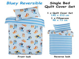 Bluey Bingo Reversible Striped Licensed Quilt Cover Set Single V442-CAP-QUILTCS-BLUEY8377-BLUE-SB
