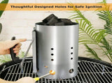 Chimney Starter Compatible with Weber 7416 Charcoal Barbecues, Safety Handle, 30 x 19 cm V1237-MS-912-169