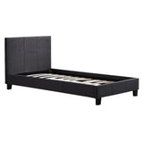 Single Linen Fabric Bed Frame Grey V63-800707