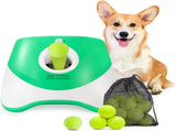 Automatic Dog Ball Launcher with 15 Mini Tennis Balls & Mesh Bag Rechargeable Pet Toy for Small V1107-CS-CWGPQQLV