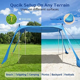 300*300*200CM 4 Poles Beach Tent Shade Canopy with UPF50 Protection Sun Shelter Portable Camping V1107-132-49447-RED3