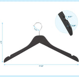 TOPIA HANGER Black Wooden Hangers 30 Pack, 0.28-inch Thick Slim Wood Clothes Hanger with Flat Design V1258-DP02-F-231