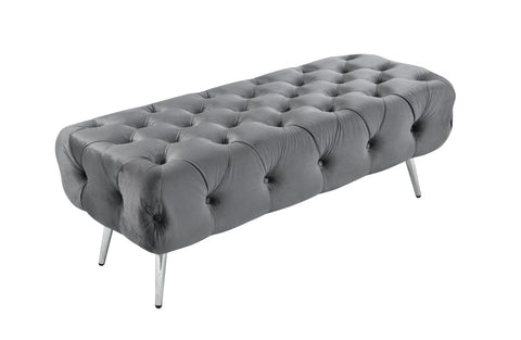 Shirley Ottoman Dark Grey Velvet V292-OTT-SHIRLEY-SILVERBASE-DGREYSEAT