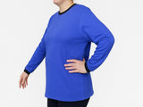 Ladies Plus Size Crew Neck Long Sleeve Top Queen Womens Jumper - Purple/Black V563-SW71-18
