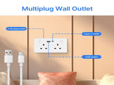 WiFi Touch Light Switch Smart Socket Flameproof Glass Panel Power Failure Memory APP and Voice V1294-YM0901-HS7879W-UK
