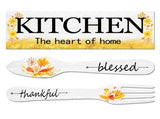 3 Pieces Sunflower Kitchen Decor Spring Decorations Blessed Thankful Wooden Hanging Sign Sunflower V1189-LWWAL-20260325-00439