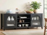 Artiss Buffet Sideboard Shelves Double Doors - Black FURNI-G-SID-01-BK-AB