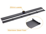 Matt Black 900mm Long Strip Fence Shower Grate Floor Drain 50mm Waste Watermark V1233-LGWG02A900BL