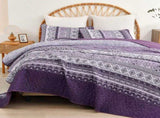 Elegant Peony purple Soft 3 Pc Bedspread & Pillow Cover Set V745-MAC080783Q13U