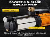 Protege Multi Stage Water Pump High Pressure Rain Tank Garden Farm House V219-PMPELEPROA5S1