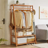 Bamboo Garment Rack Portable Laundry Storage Nature V178-66777