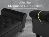 Storage Ottoman Stool Arm Bench Seat 132cm Velvet BLACK V274-FT-GQ298-BK