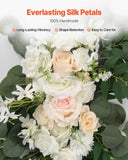 VEVOR Artificial Wedding Arch Flowers Kit White With 2 Pcs Flowers 2 Pcs Drapes V952-HLGMHTJ4JTBSCANWFV0