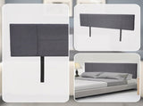 Linen Fabric King Bed Headboard Bedhead - Grey V63-800757