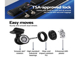 Wanderlite 3Set 20-24-28 Inch with TSA Lock Spinner Carry On Hard Shell Travel Suitcase LUG-ABS-BOS-3SET-BU