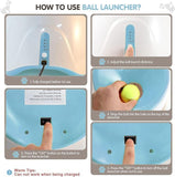 Automatic Dog Ball Launcher with 15 Mini Tennis Balls & Mesh Bag Rechargeable Pet Toy for Small V1107-CS-CWGPQQL