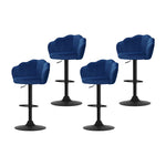 Artiss 4x Bar Stools Gas Lift Velvet Blue BA-K-9968-BLX4