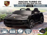 Kahuna Black Porsche Macan Turbo EV Kids Ride On Car 12V Electric Car CAR-PSCH-666-BK