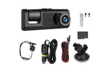3 Channel Dash Cam Front and Rear Inside with 32GB SD Card 1080P Dash Camera Full HD 170 Degree Wide V1263-JX-6763