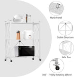 CARLA HOME 3-Tier Foldable Storage Shelf with Wheels for Kitchen, Garage, Pantry or Basement LSB-36253