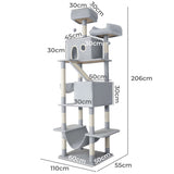 Pawz Cat Tree Scratching Post Scratcher 206cm Climbing PT1338-AU