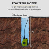 PROTEGE Tight Access Clean/Grey Water Submersible Sump Pump, Integrated Float Switch V219-PMPWTPPTCG4A