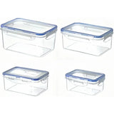 4 Piece Rectangular Food Storage Container Set with Airtight Lids, BPA Free, Microwave and Freezer V1237-MS-912-205
