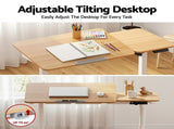 Artiss Electric Standing Desk Height Adjustable Sit Stand Desk Tilting Top HASD-CD105-WD-AB