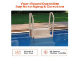 3-Step Taupe Robust Pool Ladder of 2 Handrails for 914.4-1219.2 mm Pools V952-DXYCTLTSFSSLFPJ4ZV0