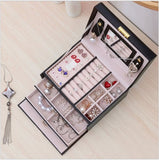 Jewellery Box With Mirror Double Drawers Organizer Storage Lock Case V462-FB-54-03