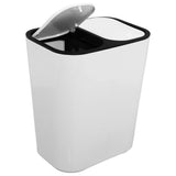 White Dual Compartment Trash Can for Home Use with Wide Lid Opening V1366-AZ2-W-12163