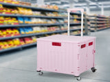 Folding Shopping Trolley Cart Portable Pink STP1001-65L-PK