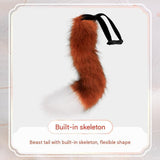 Grey Furry Animal Cosplay Half Suit Set - Fox Mask with Detachable Fangs, Faux Fur Paws and Wire V888-ELOSUNG56261-4