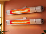Devanti 2PCS Electric Strip Heater Radiant Infrared Heaters Remote Control 2000W RHP-TWR-2000-AL-2X