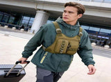 Men's Chest Bag Running Vest Pack Adjustable Straps Outdoor Sports Chest Rig Brown, 40 x 4 x 29 cm V1237-ZY-917-299
