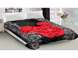 800GSM Luxury Reversible Mink Blanket Red Floral Queen 200 x 240 cm V442-ABR-BLANKET-800GSM22FLORAL-RED-QS