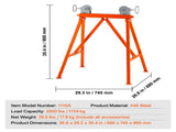 Pipe Stand with Roller Head 2500 LBS Load for 2-36 inches Pipes 45 Steel V952-ZXGDZCZJ35YCQ3B2SV0