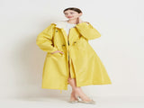Size XL Yellow Women's Chic Lightweight Waterproof Raincoat - Long Hooded Packable Rain Jacket with V888-ELOSUNG32645