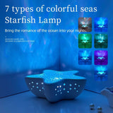 Starfish Aurora Projection Lamp with Dynamic Water Ripple Effects 7 Color Changing Mood Light for V1341-ZY-G6EMFAPC-WHITE