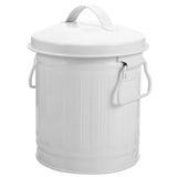 Stylish Iron Desktop Garbage Bin, White, Odor-Preventing and Versatile V1370-AZ4-08903