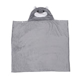 1 Piece Short Size Plush Hooded Blanket with Cartoon Hamster Design, Soft Cozy Throw for Home Use V1192-AZ-W-34243