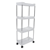 Rolling Cart Widened PP Stainless Steel 4 Tier with Wheels Storage Trolley for Bathroom Toilet V1294-YM0901-3117240164311