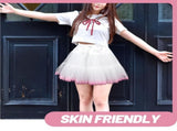 Ruffled Tulle Skirt Tutu Skirts Pink Edge 1Set For Stage Costume V1370-AZ4-18305