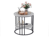 Solid Marble Sofa Side Coffee Table Bedside Storage Display Table Plant Stand V767-JJ-XZ218-BK