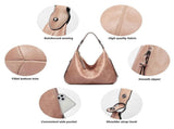 Women's Soft Leather Tote Bags 3pcs Fashion Handbag Wallet Shoulder Purse Set V1263-JX-3527
