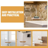 2pcs Corner Wall Mount Shelves Space Saving Storage Floating Shelf For Bathroom And Kitchen No Drill V1192-AZ-W-27766