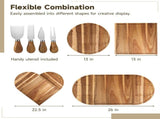 Large Charcuterie Board, Wooden Cheese Board Set, Adsorbent Serving Platter, Square and Semi-Circle V1369-AZ3-W-08687