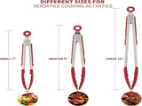 600F Heat Resistant 7/9/12 inches Silicone Cooking Tongs with Non Stick Rubber Tips and V1258-DP02-C-379