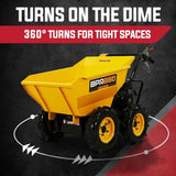 Baumr-AG Power Wheelbarrow Motorized Mini Petrol Powered Wheel Barrow Self Dump V219-BRWPWRBMRABP8